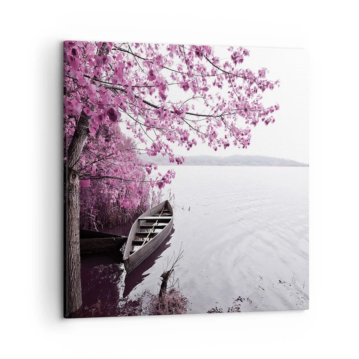 Canvastavla - Bild på duk - I rosa tystnad - 50x50 cm