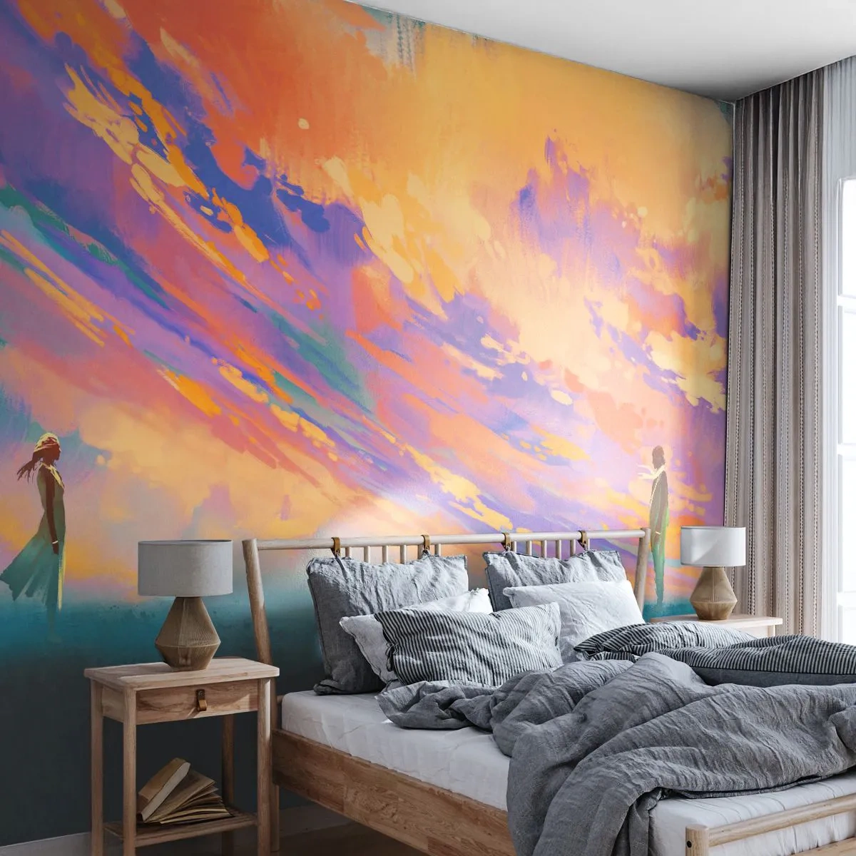 Fototapet Premium Canvas - Dragkraft - Abstraktion, Kvinna och man, Bit - 200x140 cm