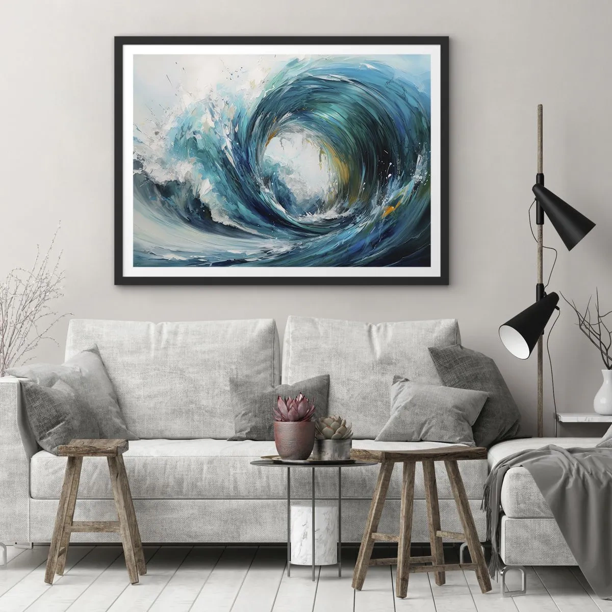 Affisch i svart ram - Havsportal - 70x50 cm