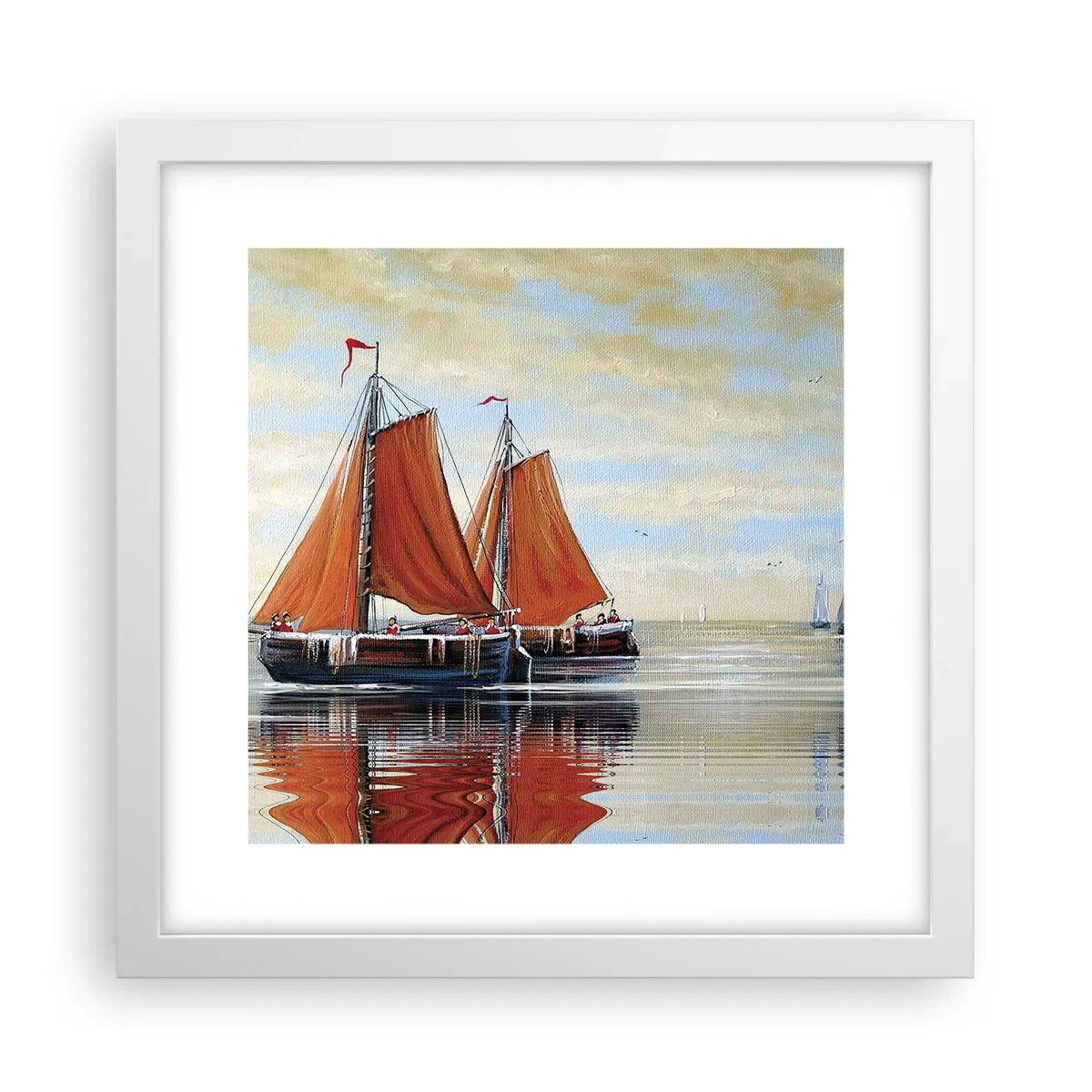 Affisch i vit ram - Hej, segla seglaren… - 30x30 cm