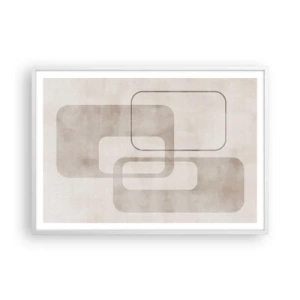 Affisch i vit ram - Geometrisk fug - 100x70 cm