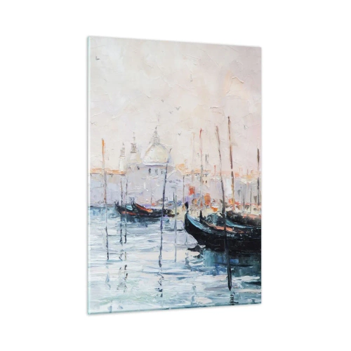 Glastavla - Bild på glas - Bortom vatten, bortom dimma - 50x70 cm