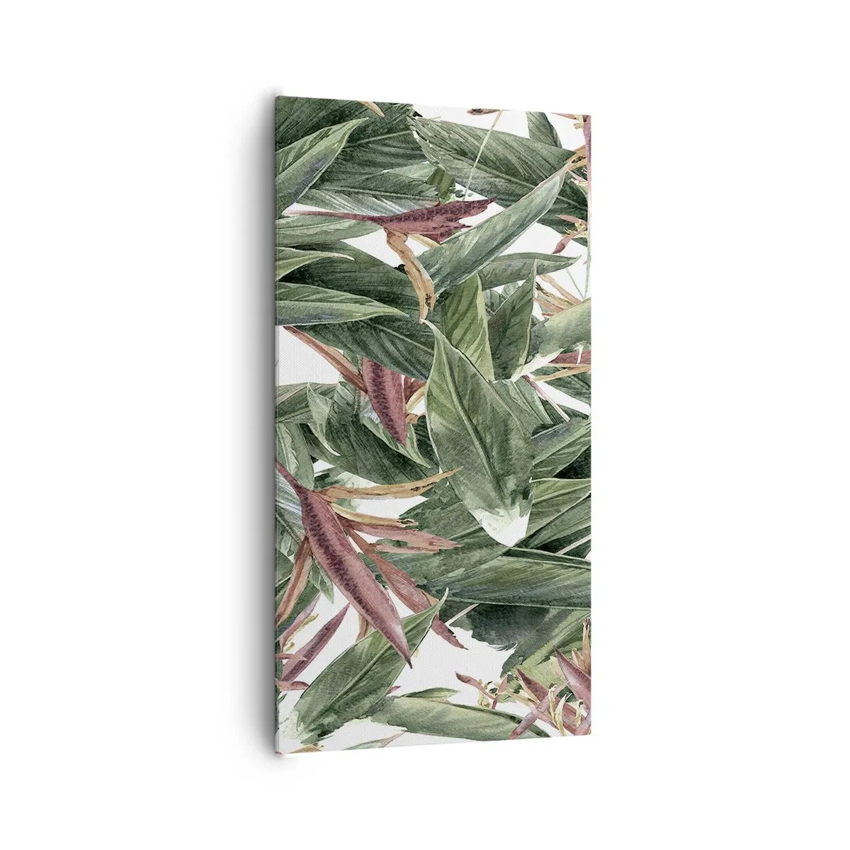 Canvastavla - Bild på duk - Smaragd-lila växter - 65x120 cm