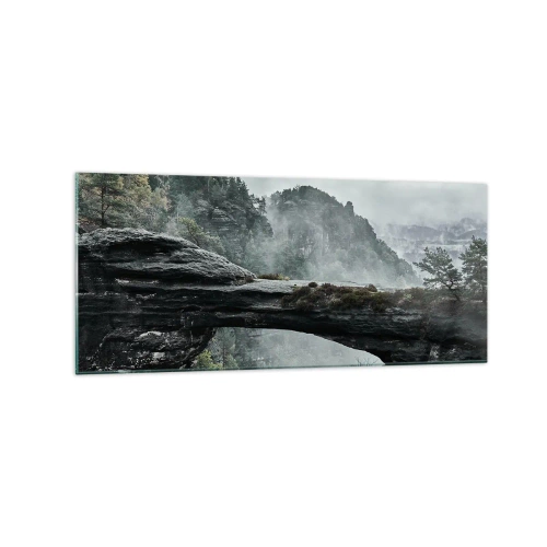 Glastavla - Bild på glas - Äventyret är på väg att börja - 120x50 cm