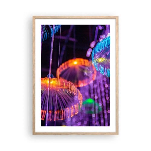 Affisch i ram av ljusek - Lysande fontän - 50x70 cm