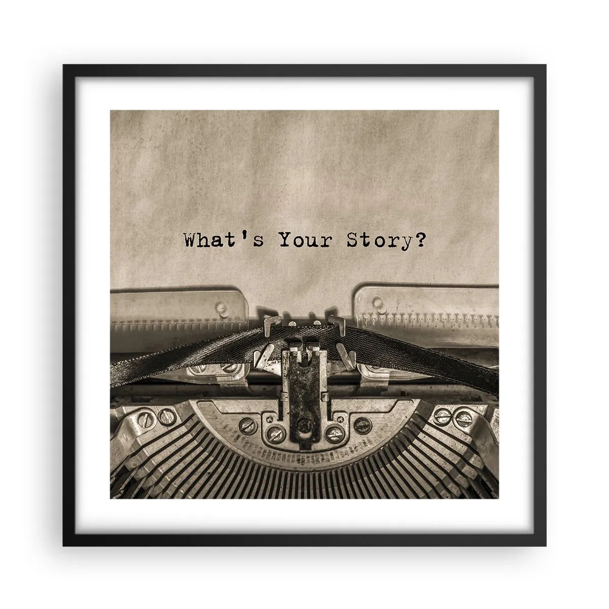 Affisch i svart ram - Svara mig - 50x50 cm