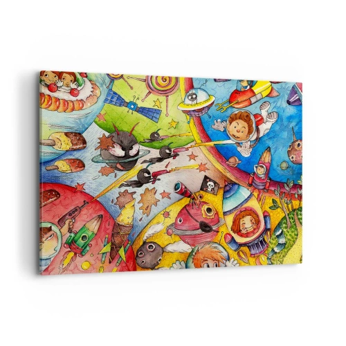 Canvastavla - Bild på duk - Stora rymdäventyret - 120x80 cm