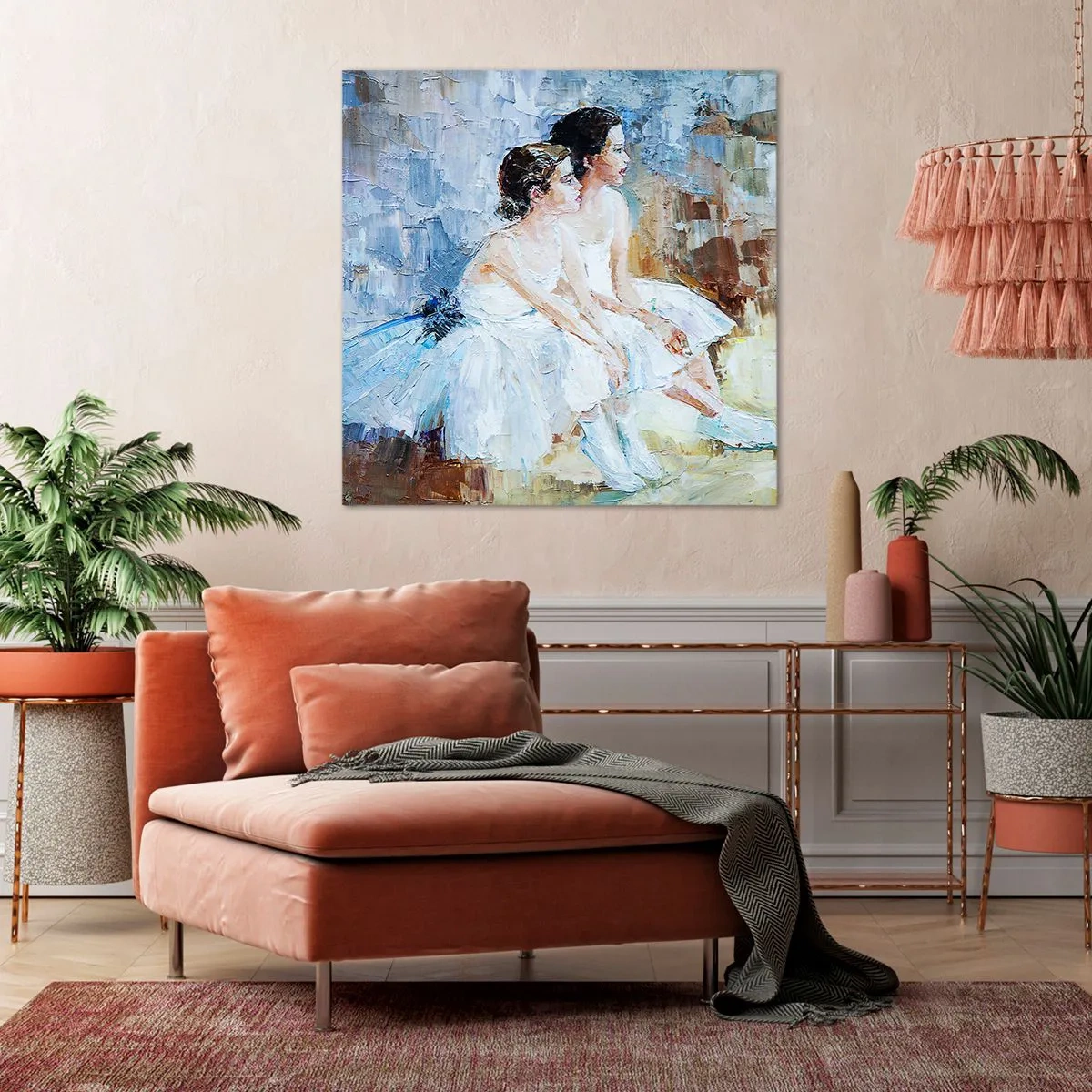 Canvastavla - Bild på duk - Unga svanars vilopaus - 60x60 cm