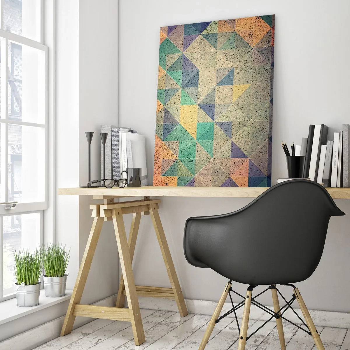 Glastavla - Bild på glas - Trianglarnas republik - 80x120 cm
