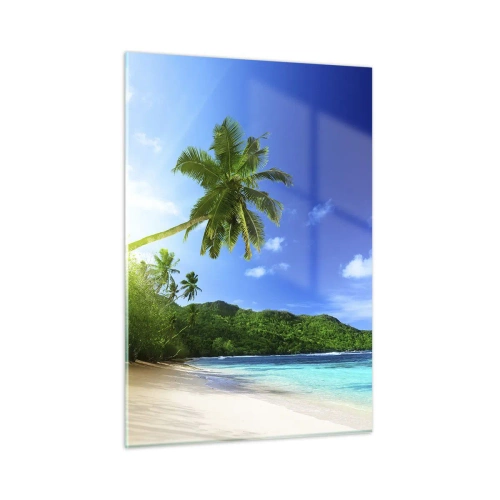 Glastavla - Bild på glas - Tropikens ömtåliga beröring - 50x70 cm