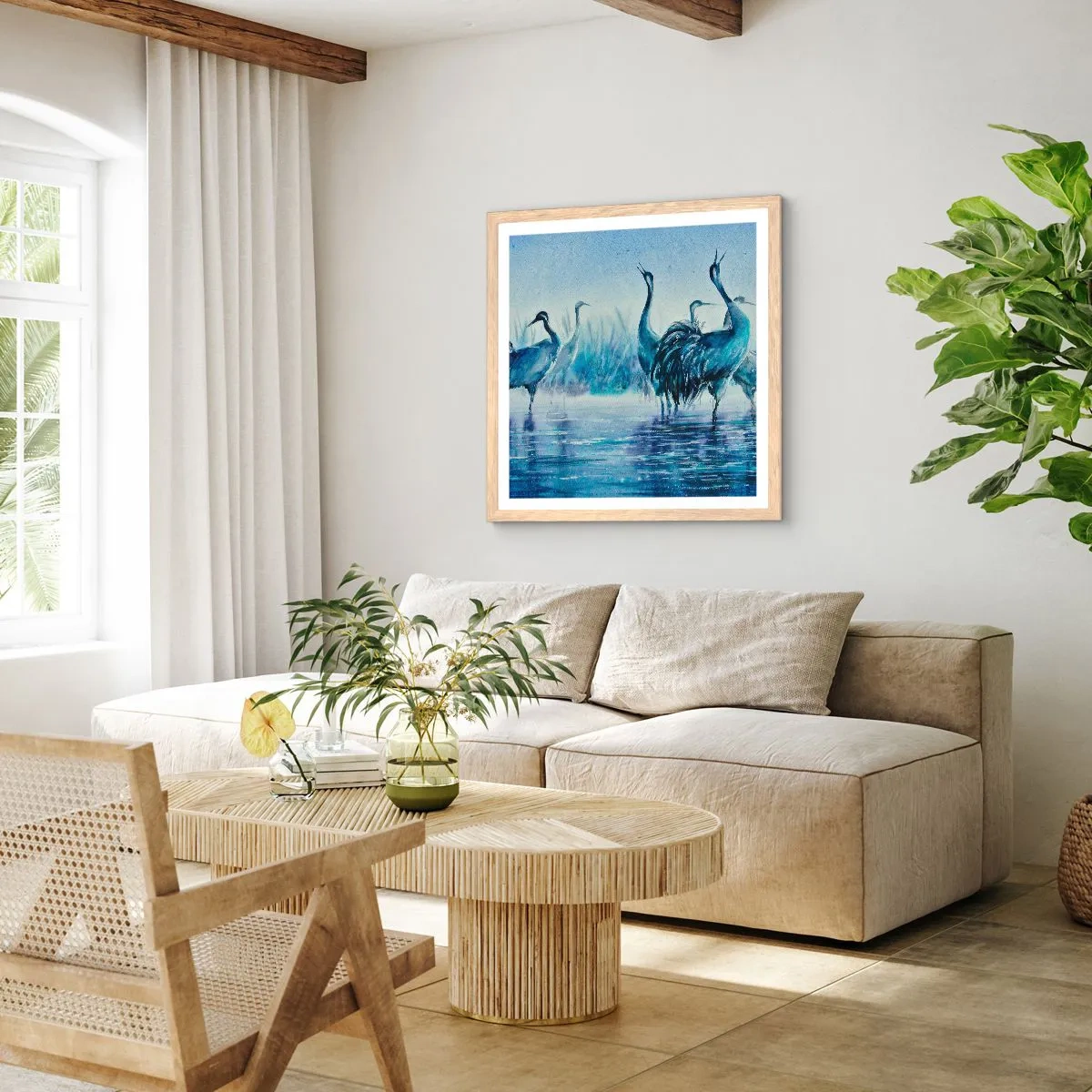 Affisch i ram av ljusek - Morgonmöte - 30x30 cm