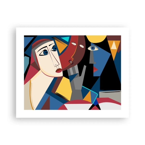 Affisch - Kubistiskt samtal - 50x40 cm