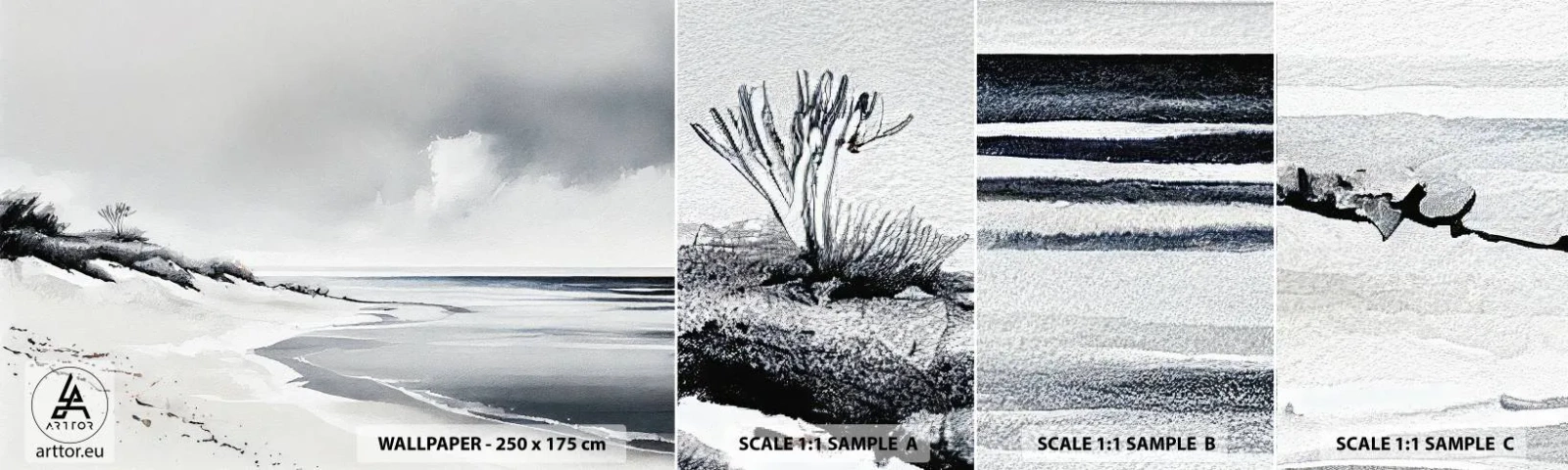 Fototapet Prov Standard Eco - Alltid tillsammans - Sanddyner, Strand, Hav - 100x30 cm