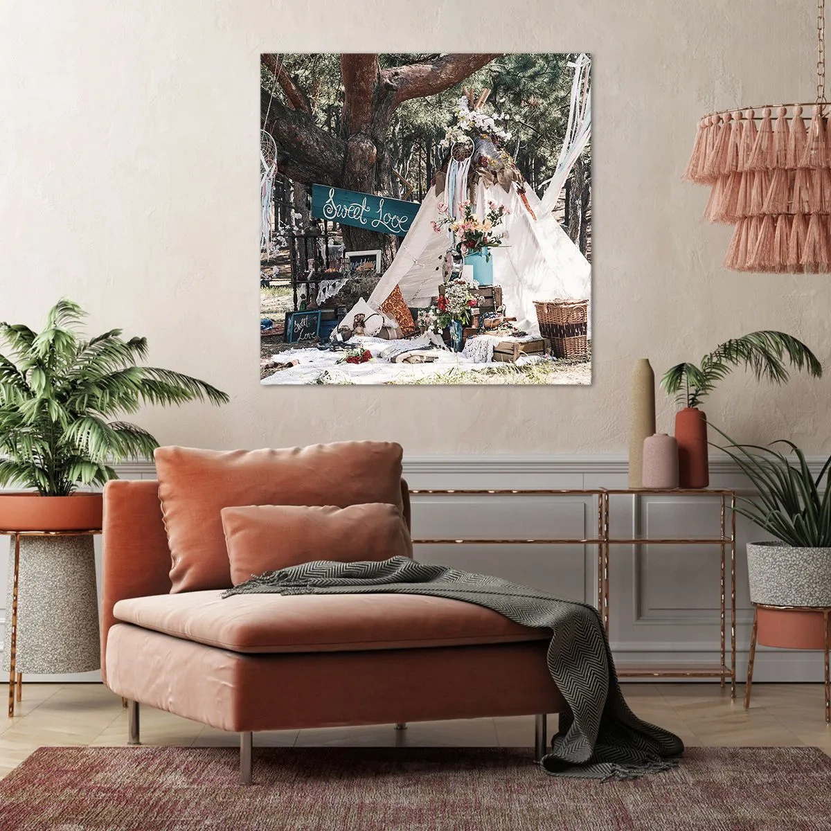 Canvastavla - Bild på duk - Make love… - 60x60 cm