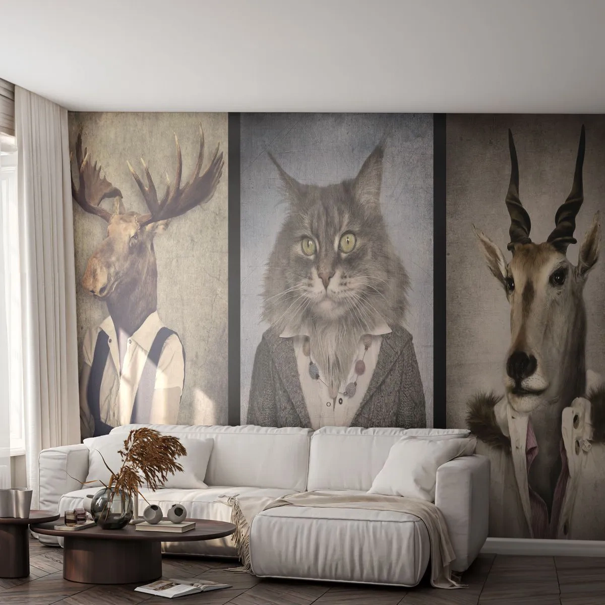 Självhäftande Fototapet Deluxe Sticker - Päls är på modet igen - Abstraktion, Fantasi, Älg - 250x175 cm