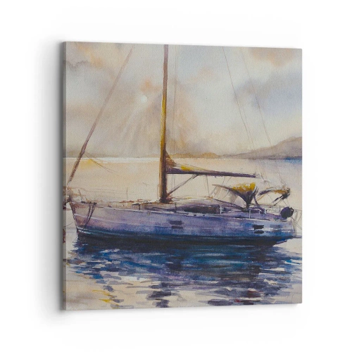 Canvastavla - Bild på duk - Kväll i viken - 70x70 cm
