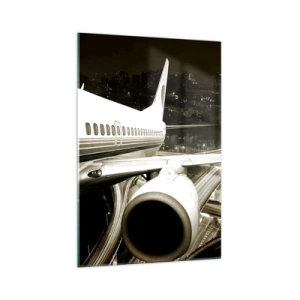 Glastavla - Bild på glas - Lyfta upp i natten - 70x100 cm