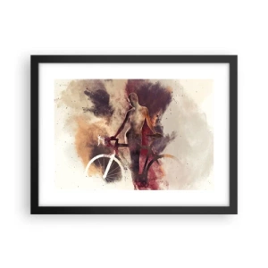 Affisch i svart ram - Cyklelsjäl i marmorform - 40x30 cm