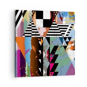 Canvastavla - Bild på duk - Geometriskt och organiskt - 50x50 cm