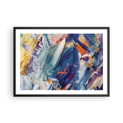 Affisch i svart ram - Färgkaos - 70x50 cm