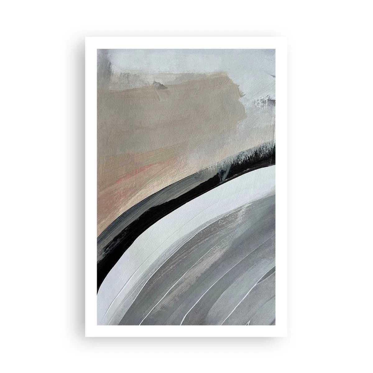 Affisch - Komposition: en båge av svart och grått - 61x91 cm