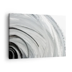 Canvastavla - Bild på duk - En monokromatisk virvel i nyanser av grått och svart - 70x50cm - Orbital komposition - Modern väggdekoration för vardagsrum och sovrum ARTTOR