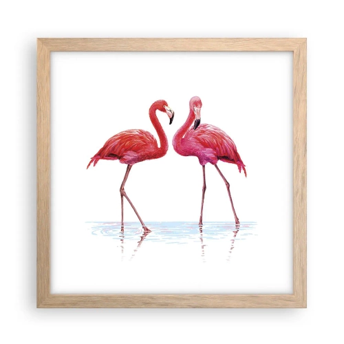 Affisch i ram av ljusek - Rosa rendez-vous - 30x30 cm