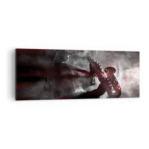 Canvastavla - Bild på duk - I jazzens ångor - 140x50 cm