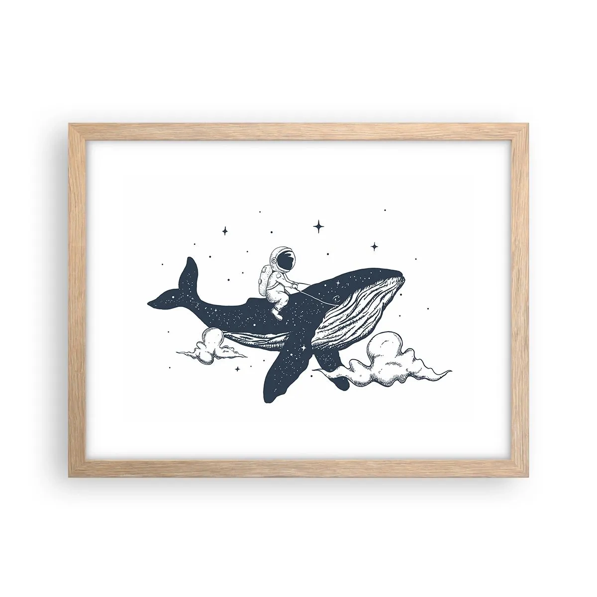 Affisch i ram av ljusek - Rymdäventyr - 40x30 cm
