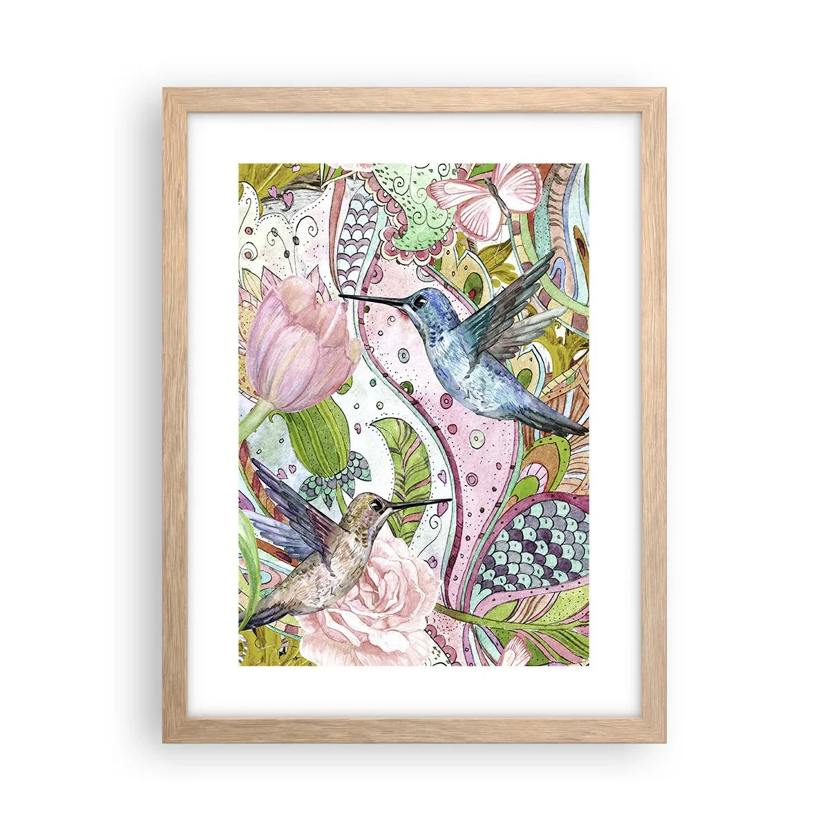 Affisch i ram av ljusek - Inbäddade i klätterväxter - 30x40 cm