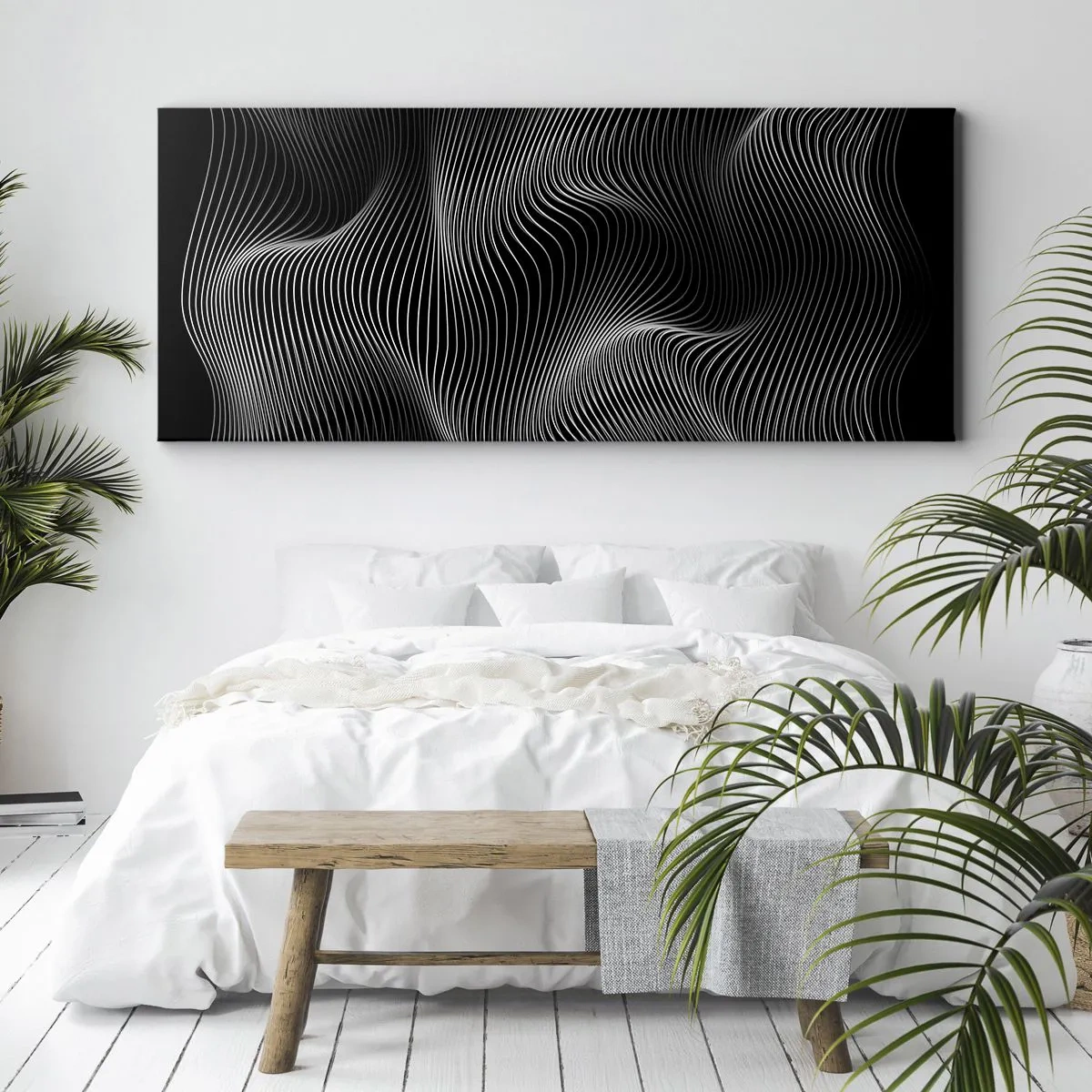 Canvastavla - Bild på duk - Ljusets dans i rymden - 100x40 cm