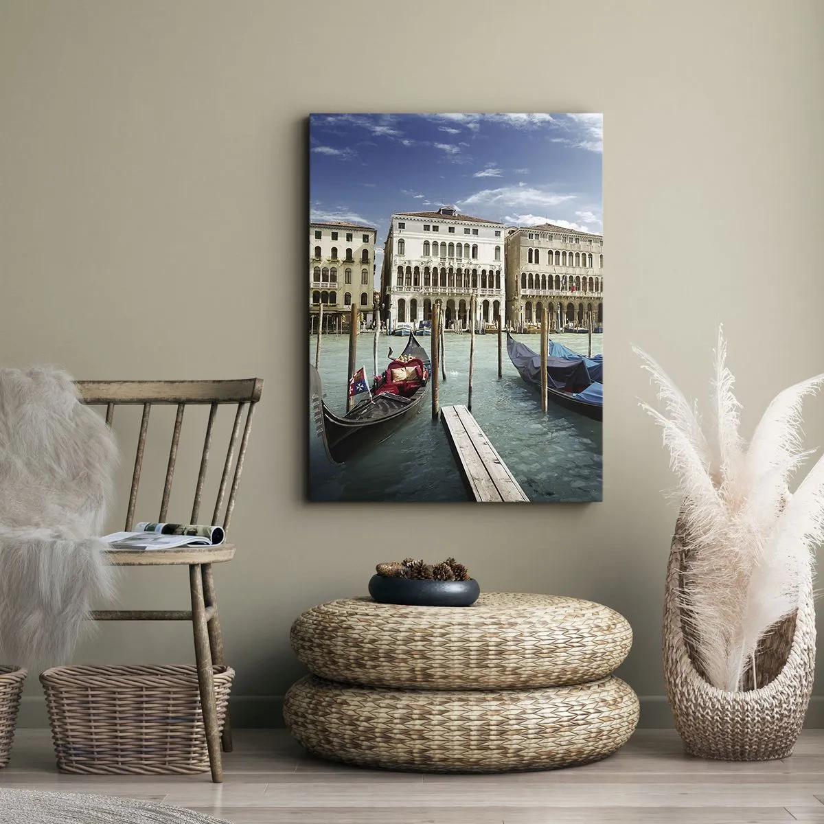 Canvastavla - Bild på duk - Palats i blått - 50x70 cm