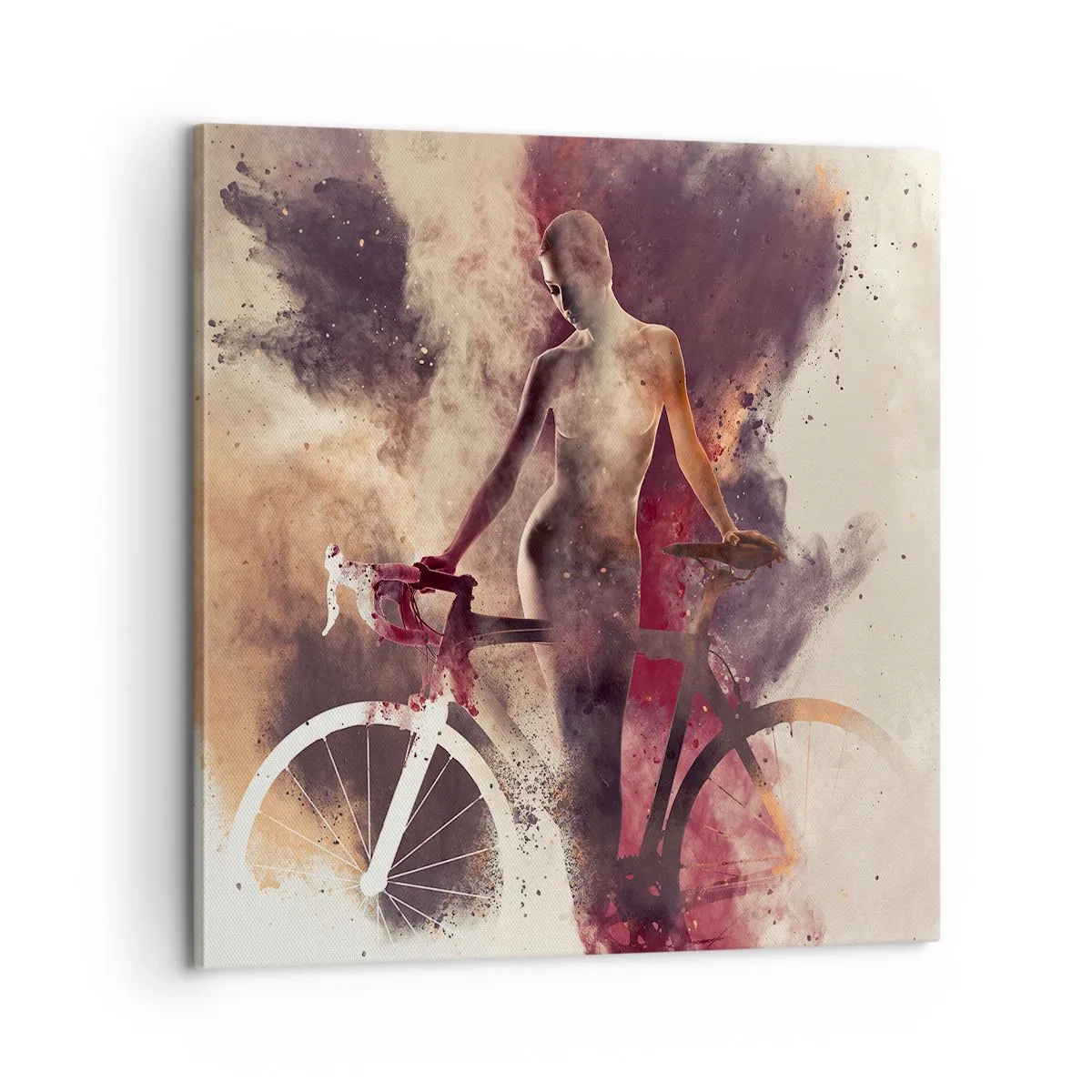 Canvastavla - Bild på duk - Cyklelsjäl i marmorform - 60x60 cm