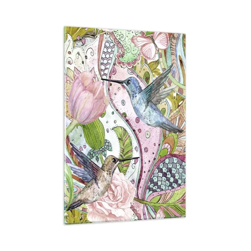 Glastavla - Bild på glas - Inbäddade i klätterväxter - 80x120 cm