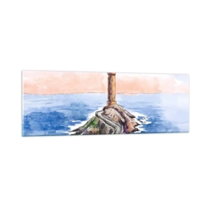 Glastavla - Bild på glas - Vänd mot havet - 90x30 cm