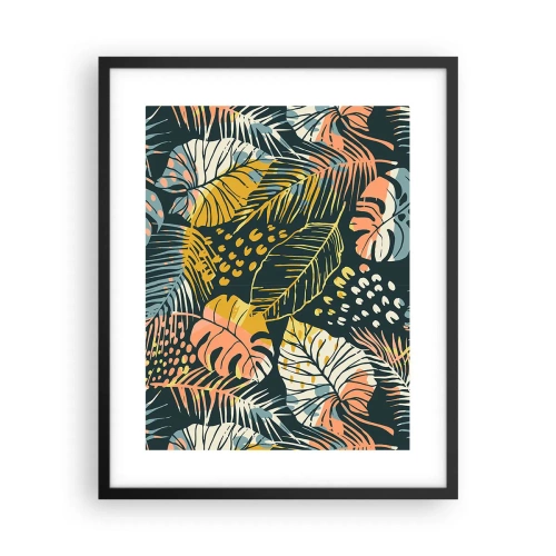 Affisch i svart ram - Lövfantasi - 40x50 cm