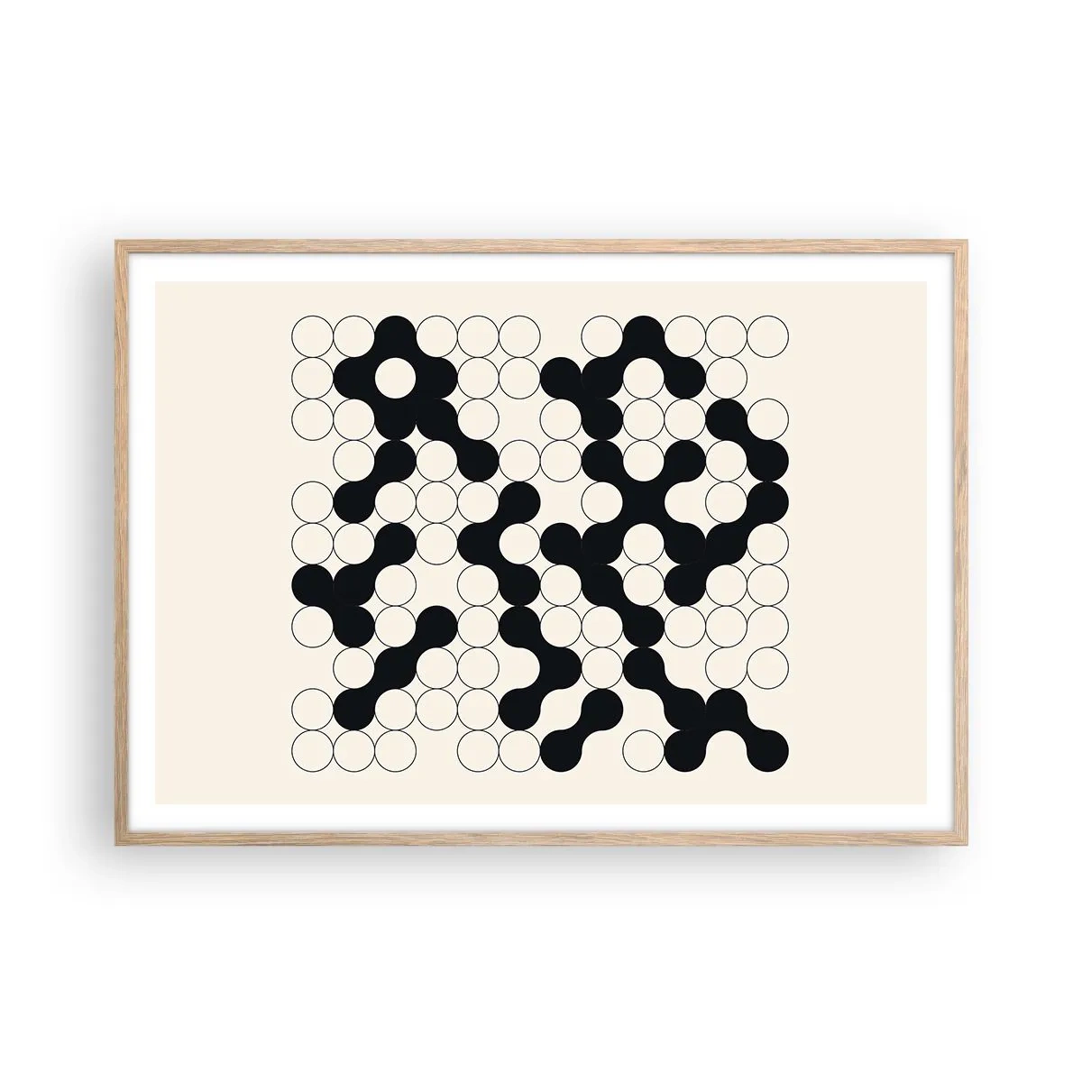 Affisch i ram av ljusek - Kinesiskt spel - variation - 100x70 cm