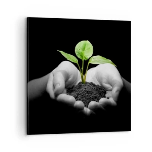 Canvastavla - Bild på duk - Jag älskar naturen och skyddar den - 60x60 cm