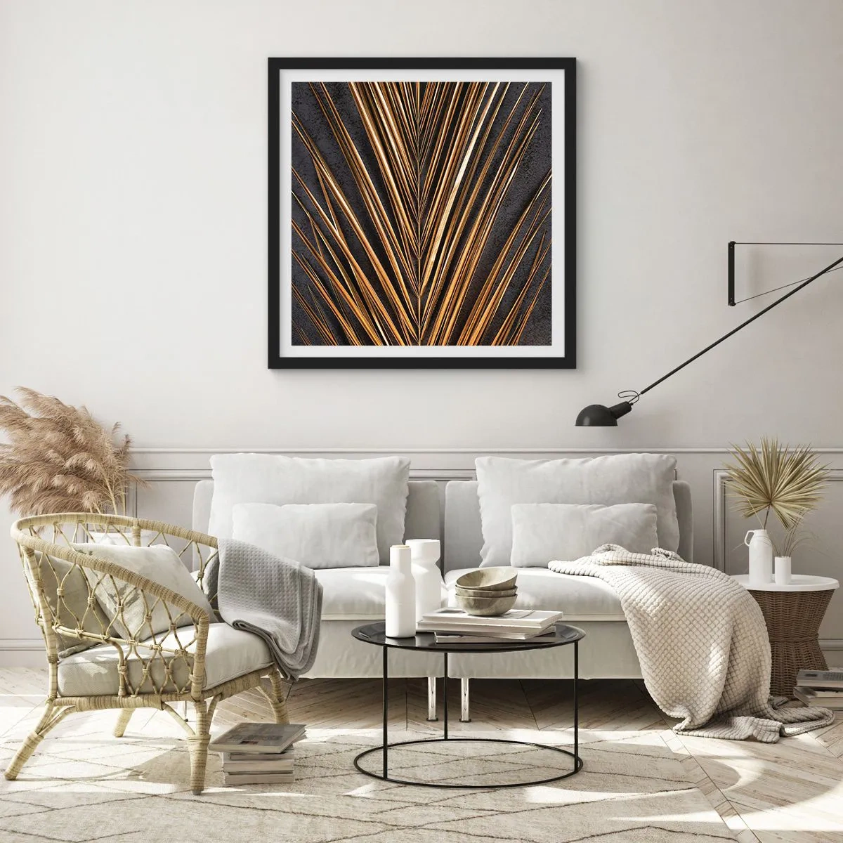 Affisch i svart ram - Tropikens guld - 30x30 cm