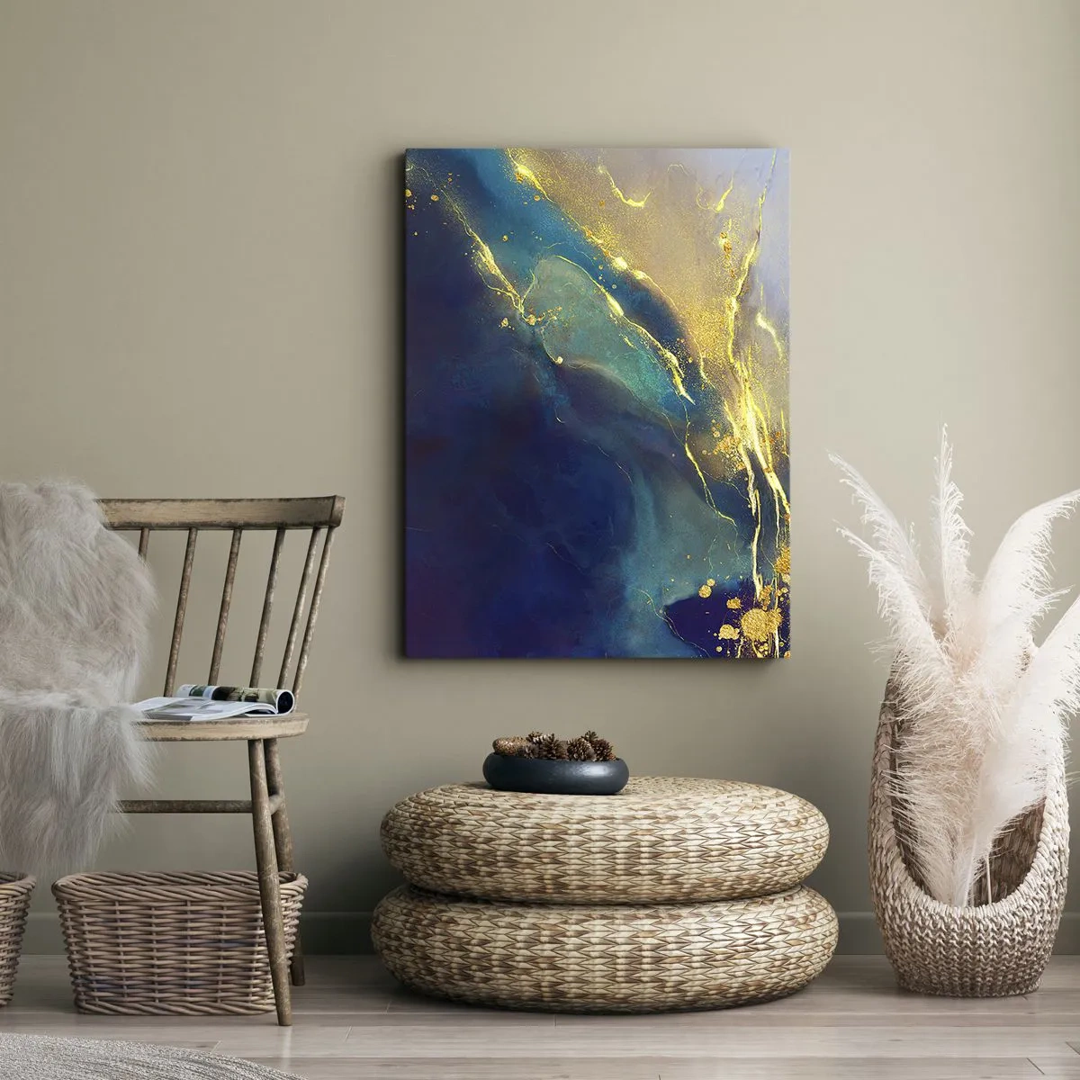 Canvastavla - Bild på duk - Utspillt guld - 50x70 cm