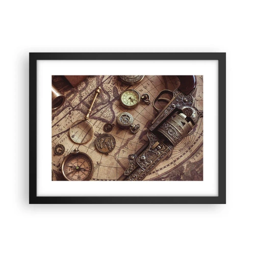 Affisch i svart ram - Äventyret kallar - 40x30 cm