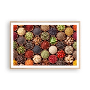 Affisch i ram av ljusek - Världens alla smaker - 91x61 cm