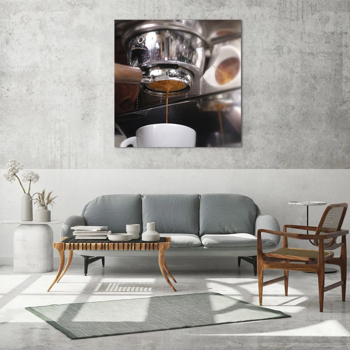 Glastavla - Bild på glas - En bra stund på dagen - 70x70 cm