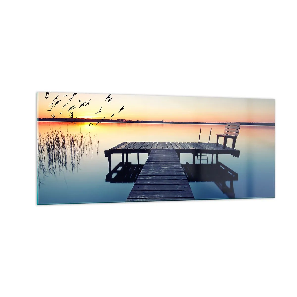 Glastavla - Bild på glas - Det var en bra dag - 100x40 cm