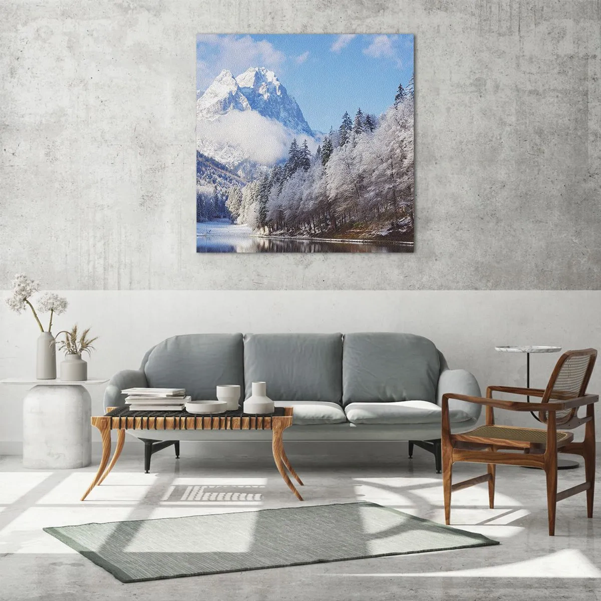 Glastavla - Bild på glas - Snövakt - 70x70 cm