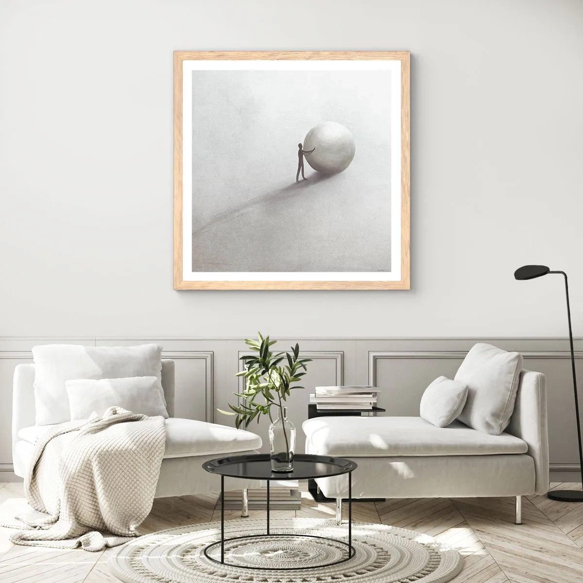 Affisch i ram av ljusek - Livets spel - 60x60 cm