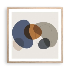 Affisch i ram av ljusek - Färgernas droppar - 60x60 cm