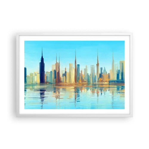 Affisch i vit ram - Solig metropol - 70x50 cm