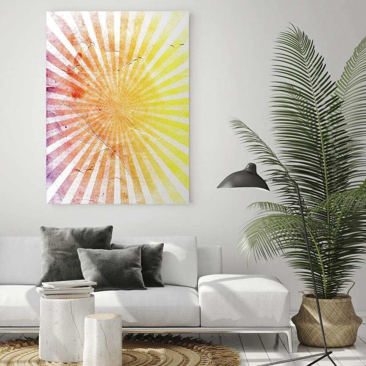 Glastavla - Bild på glas - Solupp- och nedgångar - 70x100 cm