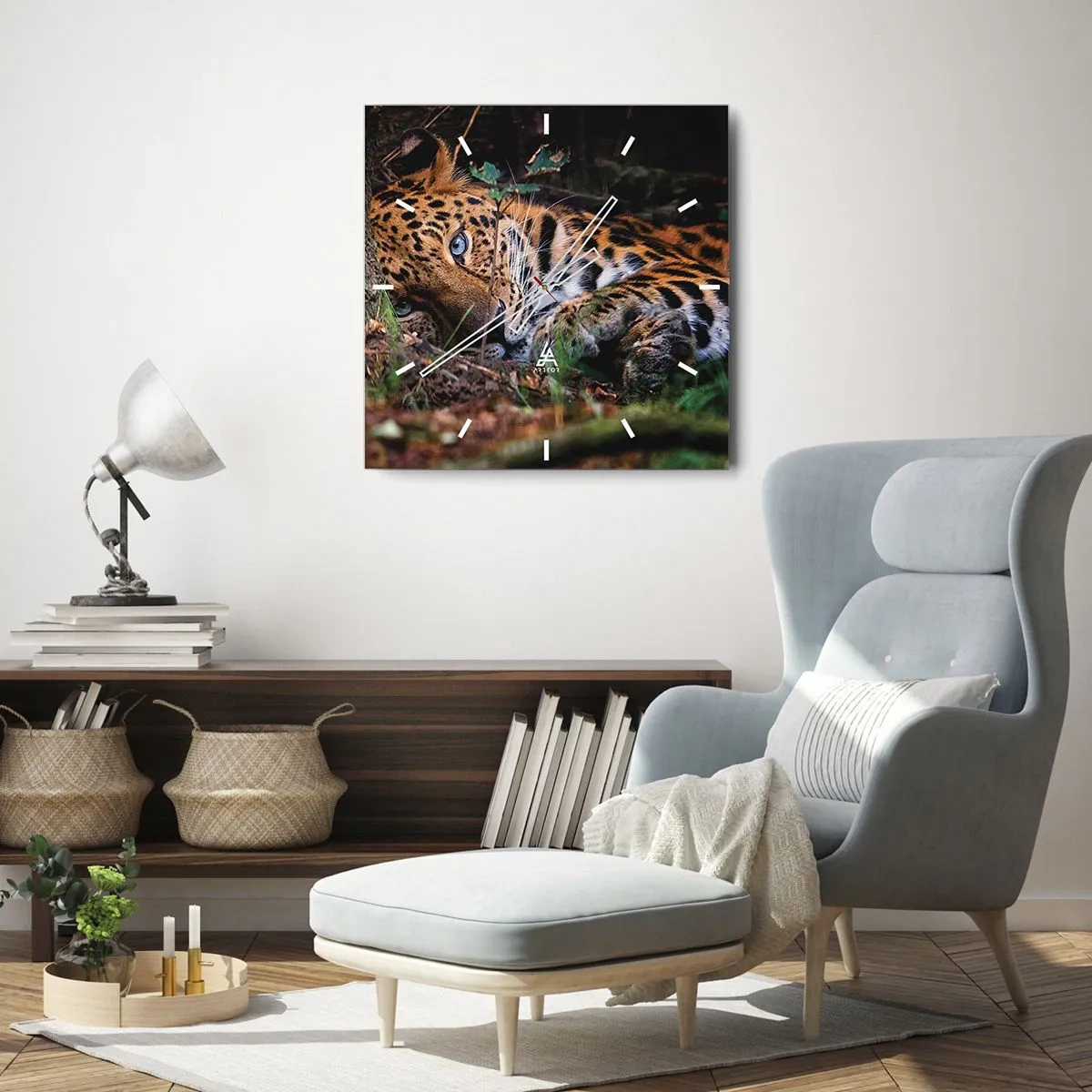 Väggklocka - Klocka på glas - Tro mig - 40x40 cm